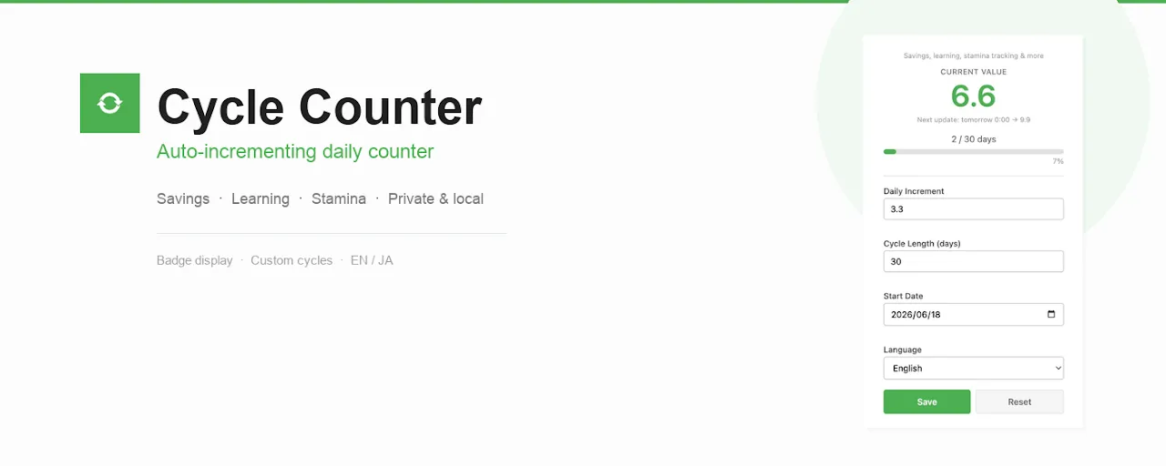 Cycle Counter のプロモーション画像